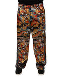 Multicolor Marble Satin Men Tracksuit Pants Polyester Elastane