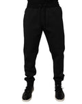 Black Polyester Men Jogger Sweatpants Pants Cotton Nylon