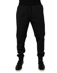Black Polyester Men Jogger Sweatpants Pants Cotton Nylon
