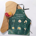 Flor de nacimiento personalizada Delantal impermeable ajustable del jardín de la abuela con el nombre y el año Día de la madre Regalo de cumpleaños para la abuela Mamá