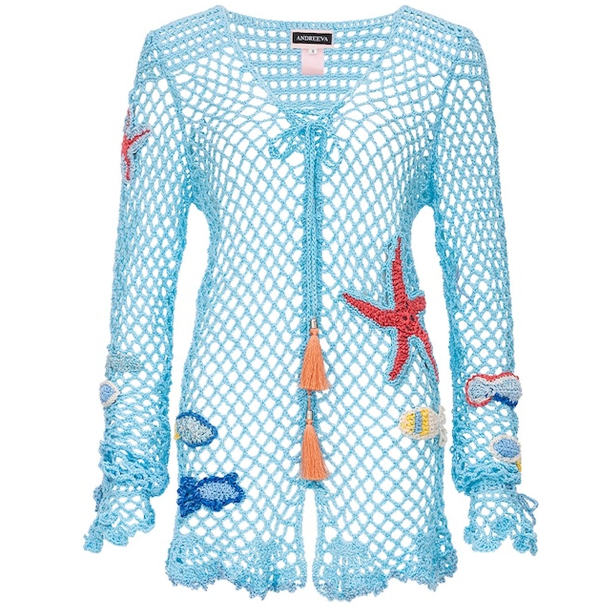 Aqua Marine Handmade Crochet Top-Cover Up