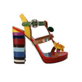 Women's Multicolor Cotton Platform Sandals