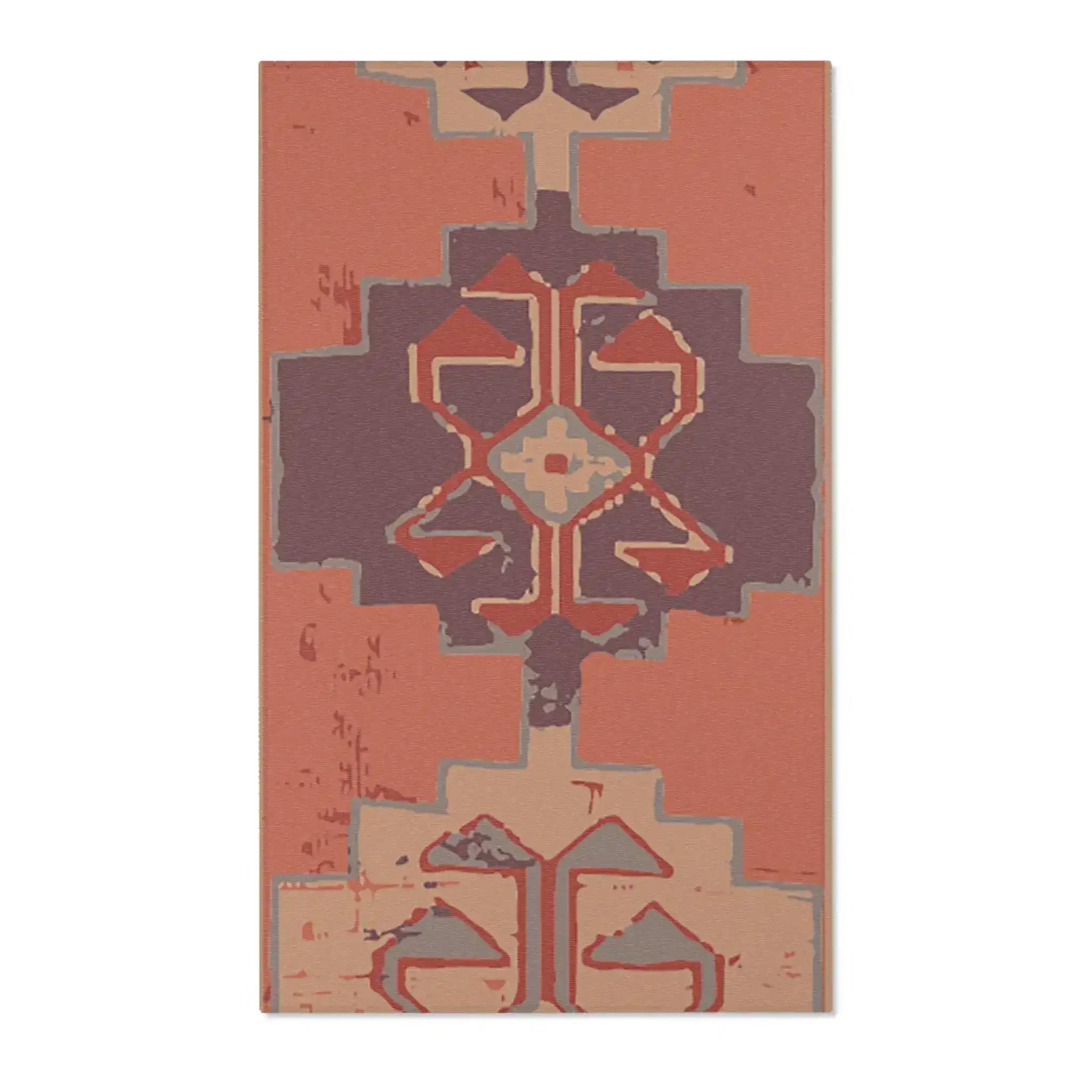 Southwestern Terracotta Geometric Accent Rug