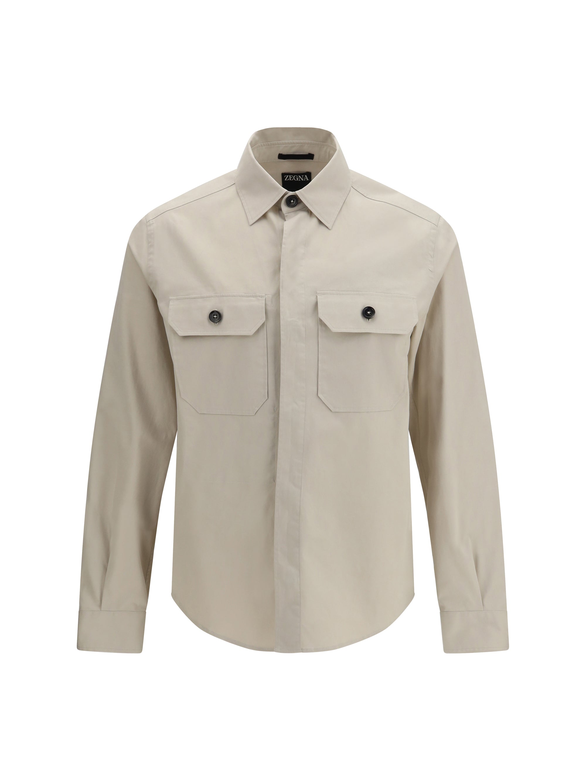 Zegna Linen, Wool and Silk Blend Shirt Jacket — Beige