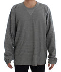 Men's Gray Crewneck Pullover Silk Sweater Viscose Clothing