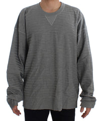 Men's Gray Crewneck Pullover Silk Sweater Viscose Clothing