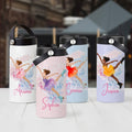 Personalizada Nacimiento Flor Patinaje Artístico Chica Nombre 15 oz Botella de Agua con Pajita Regalo de cumpleaños para ella