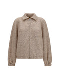 Fabiana Filippi Oversized Bouclé Yarn with Lurex Jacket — Beige