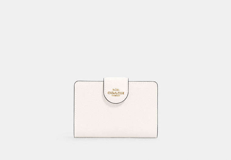 COACH® Women's Mediano Corner Zip Wallet en Blanco | Cuir