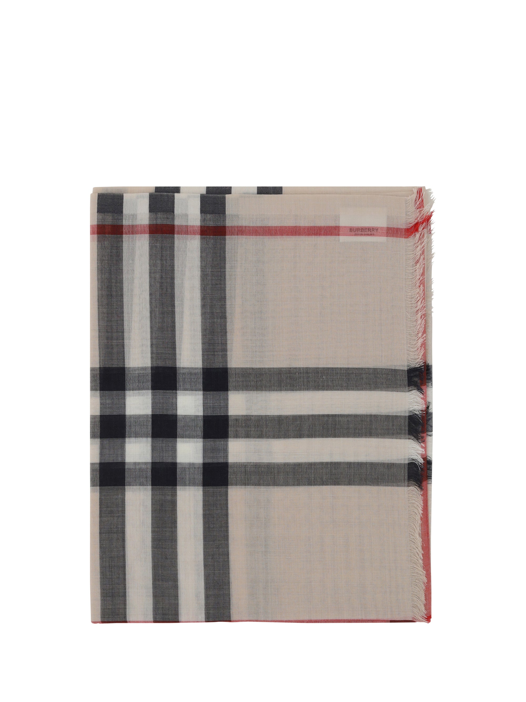 Burberry Archive Check Silk and Wool Blend Scarf — Beige