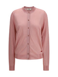 Fendi Viscose with Embroidered Logo Cardigan — Pink