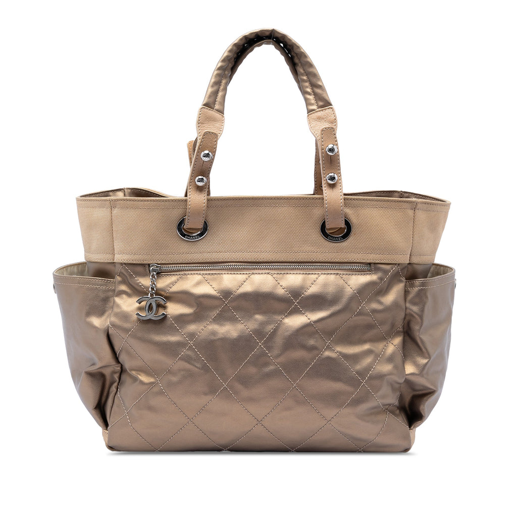 Large Quilted Coated Canvas Paris Biarritz Tote
