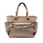 Large Quilted Coated Canvas Paris Biarritz Tote