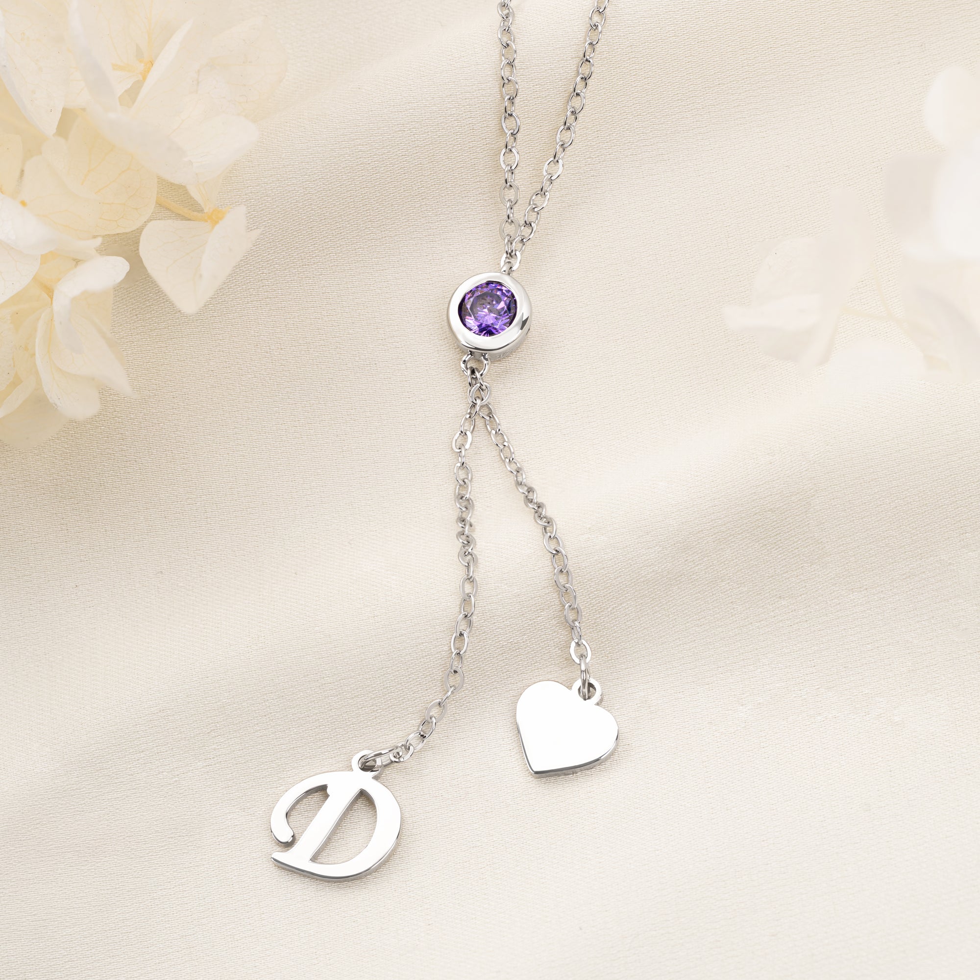 Personalizada Birthstone Corazón Colgante Collar Delicado Joyería con Inicial Daily Wear Cumpleaños Regalo para Mamá Novia