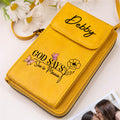 Personalizado Dios dice que ella es Bolso Crossbody con flor de nacimiento Viaje portátil Uso diario Cumpleaños Aniversario Regalo para mujer