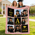 Manta de Graduación Personalizada de Nueve Rejillas con 6 Fotos con Nombre y Texto Decoración del Hogar Fiesta de Graduación Regalo para Graduados