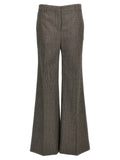 Stella Mccartney Micro Houndstooth Wool Trousers — brown