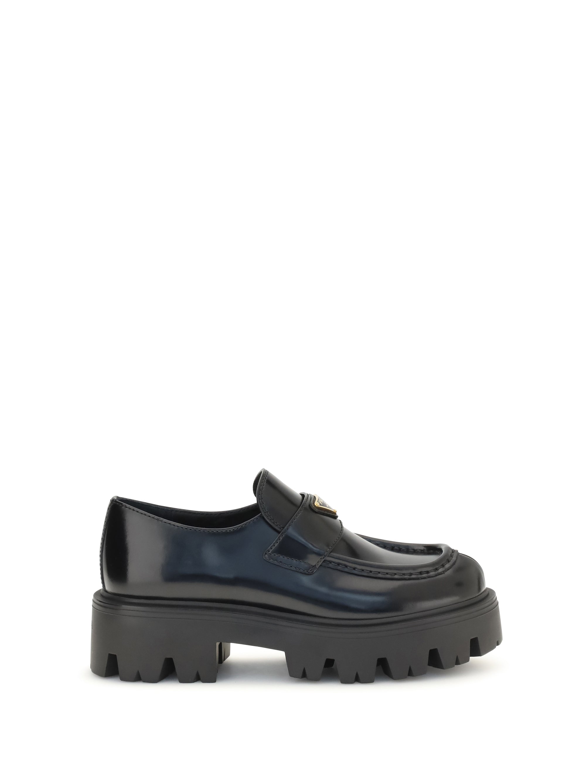 Prada Brushed Leather Loafer — Black