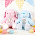 Conejito de peluche con nombre y año en la primera Pascua Baby Shower Regalo para bebés Niños