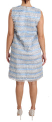 Women's Fringed Silk-Blend Shift Dress Blue