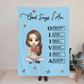 Personalizado lindo personaje de dibujos animados Nacimiento Flor Bouquet Suave manta con nombre y versículo de la Biblia Cumpleaños Regalo de Navidad para Niñas Mujeres