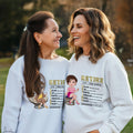 Personaje personalizado de dibujos animados 100% algodón suave sudadera con capucha con nombre regalo de cumpleaños para las mujeres jubiladas