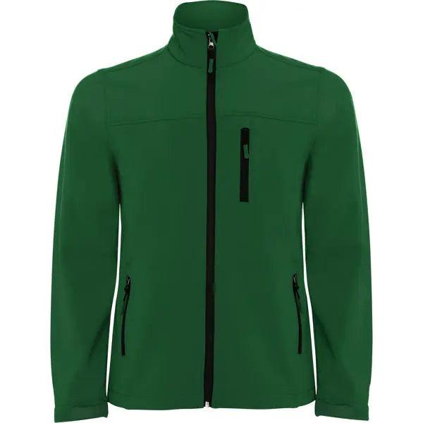 Softshell compuesto por 2 capas, con cremallera invertida efecto sellado, con protector de barbilla combinada y tirador Vetonek