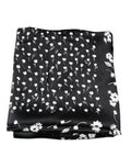 Women's Floral Silk Scarf Black