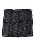 Men's Black Patterned Silk Handkerchief Scarf