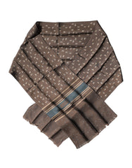 Men's Silk Jacquard Scarf Brown
