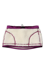 Women's White Purple Cashmere Fleece Neck Warmer Scarf