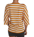 Women's White Orange Firenze Top T-Shirt Cotton