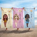 Personalizada Personaje de dibujos animados Nacimiento Flor Secado rápido De gran tamaño Suave Toalla de playa con nombre Natación Fiesta en la playa Cumpleaños Regalo para niños Familia