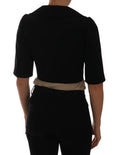 Women's Black Short Croped Jacket Blazer Virgin Wool