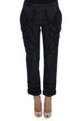 Women's Blue Denim Cotton Capri Torero Jeans Clothing