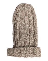 Men's Beige Wool Knitted Ski Mask Balaclava Hat Virgin Nylon