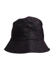 Men's Black Wide Brim Nylon Bucket Hat