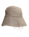 Men's Beige Linen Wide Brim Bucket Hat Cotton Polyester Nylon