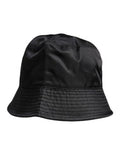 Men's Black Cotton Wide Brim Bucket Hat Elastane