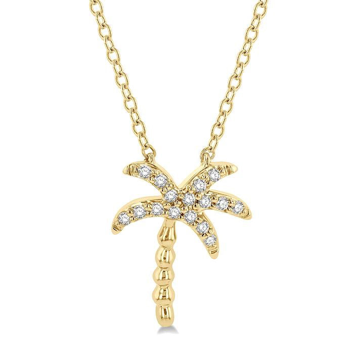 Palm Tree Petite Diamond Pendant