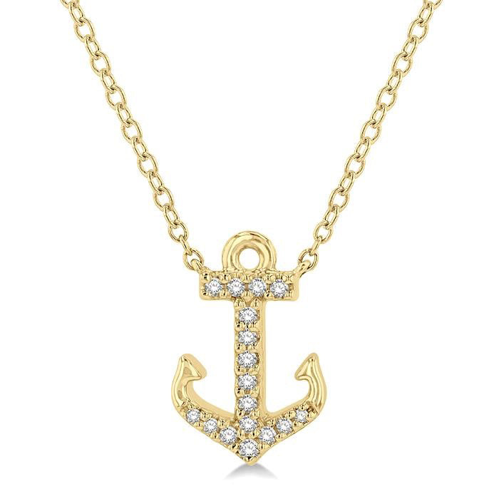 Anchor Petite Diamond Pendant