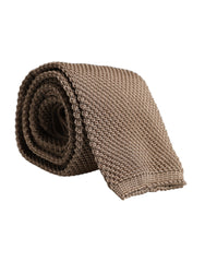Men's Brown Silk Adjustable Necktie Tie