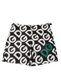 Men's Black White Logo Beachwear Shorts Swimwear Polyester