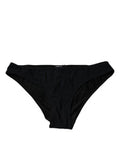 Women's Black Nylon Stretch Mid Waist Panty Underwear Elastane Clothing
