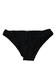 Women's Black Nylon Stretch Mid Waist Panty Underwear Elastane Clothing