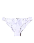 Women's White Nylon Beachwear Bikini Bottom Swimwear Elastane Clothing