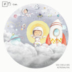 Vinilo Círculo Ø95cm "ASTRONAUTAS"