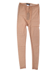 Women's Nude Beige Logo Lace Lingerie Pants Underwear Nylon Spandex