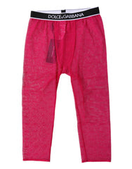 Women's Fuchsia Dg Logo Nylon Cropped Tights Underwear Elastane Clothing