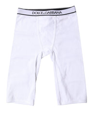 Women's White Logo Cotton Cropped Tights Underwear Elastane Clothing
